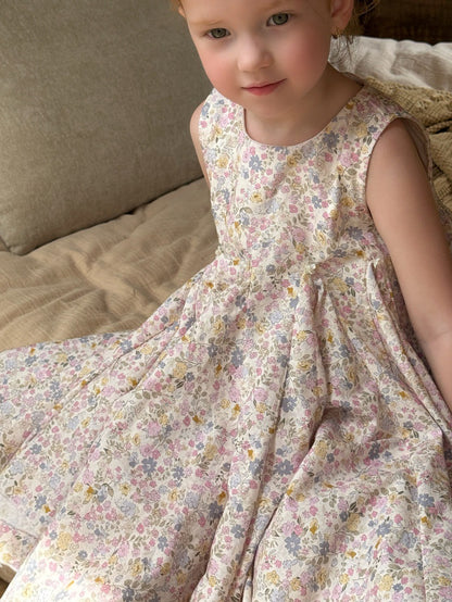 Vintage Floral Sleeveless Dress フローラル ノースリーブワンピース【mh0013241】