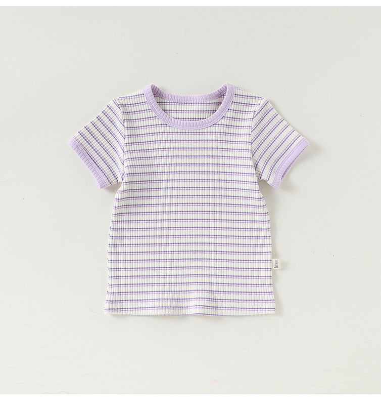 Striped Tee & Shorts Set ボーダー 半袖Tシャツ ショートパンツ セット【mh0013033】