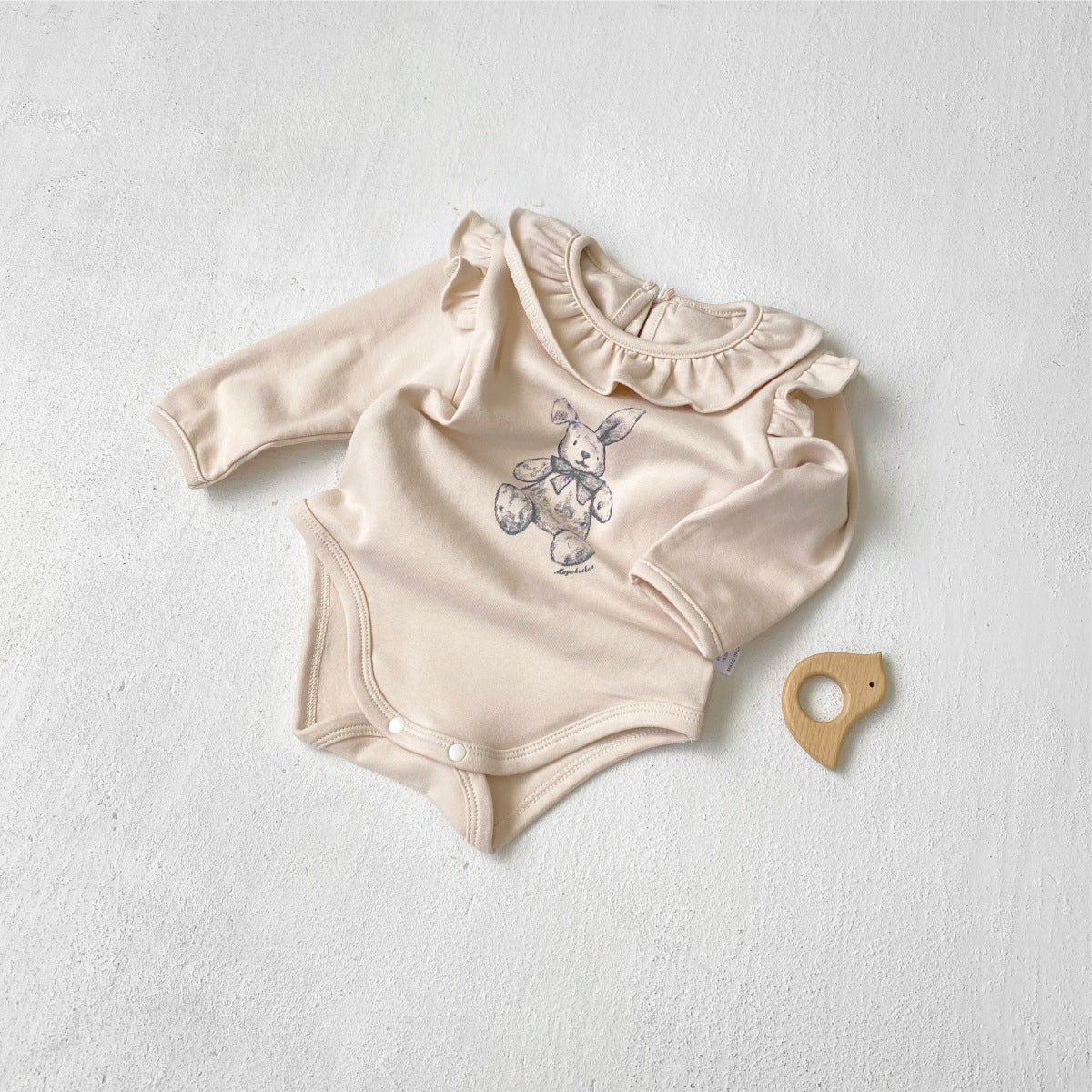 Rabbit Print Ruffle Romper うさぎ プリント ロンパース【mh0012502】