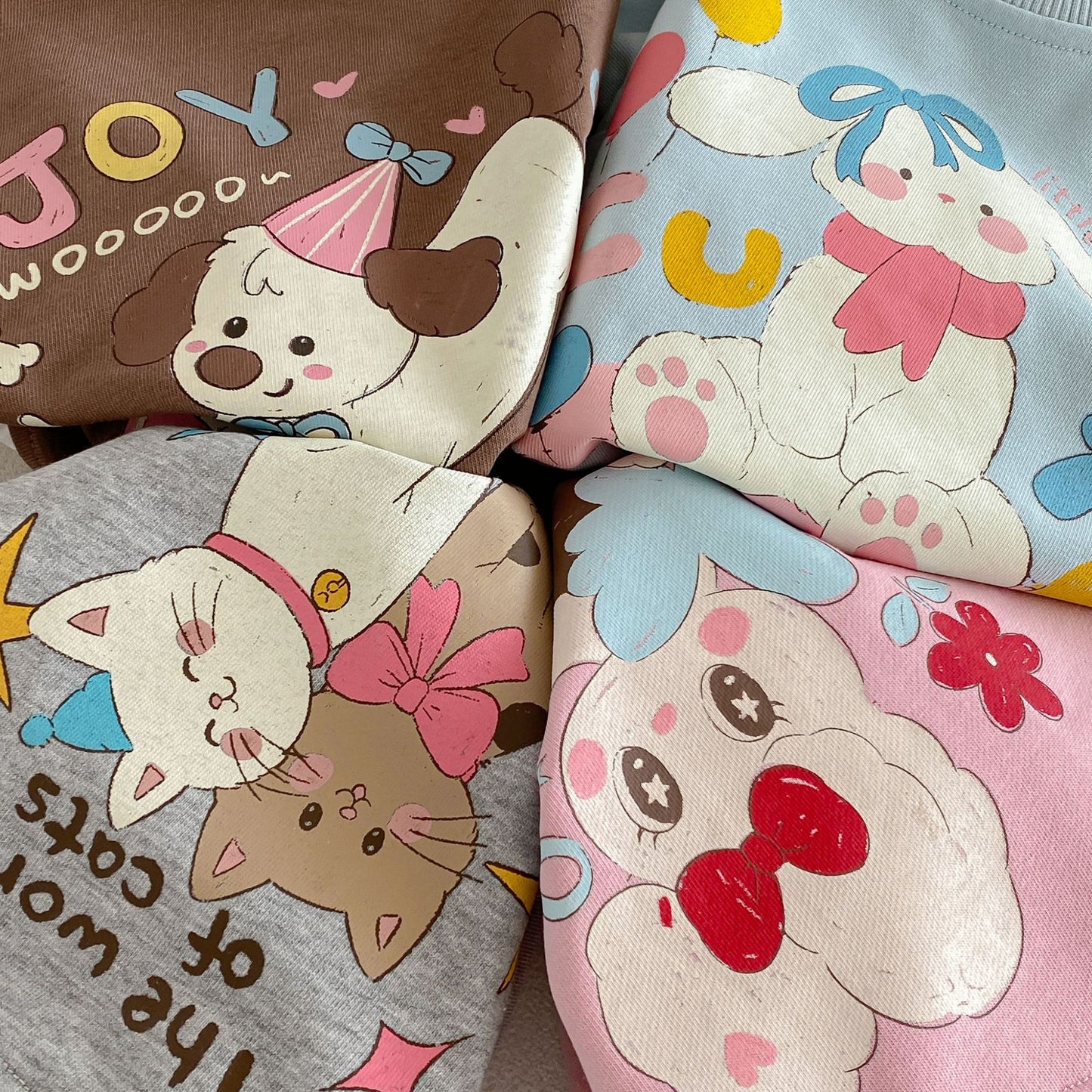 キッズ キャラクター プリント フリル 長袖スウェット ロングパンツ セット【mh0014037】
