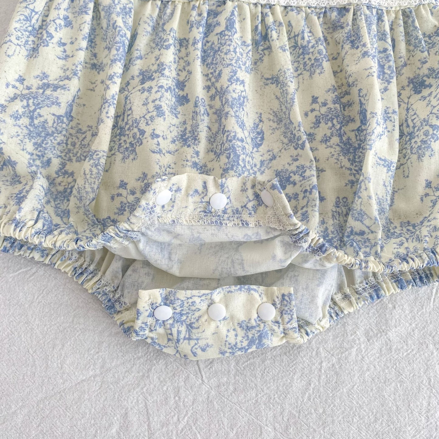 Floral Lace Collar Romper Dress パフスリーブ ロンパース 半袖ワンピース【mh0013164】