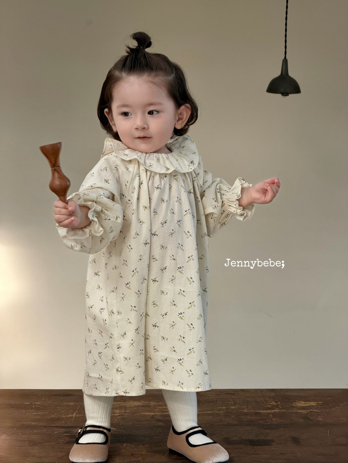 Kids' Floral Ruffle Collar Long-Sleeve Dress [mh0014320]