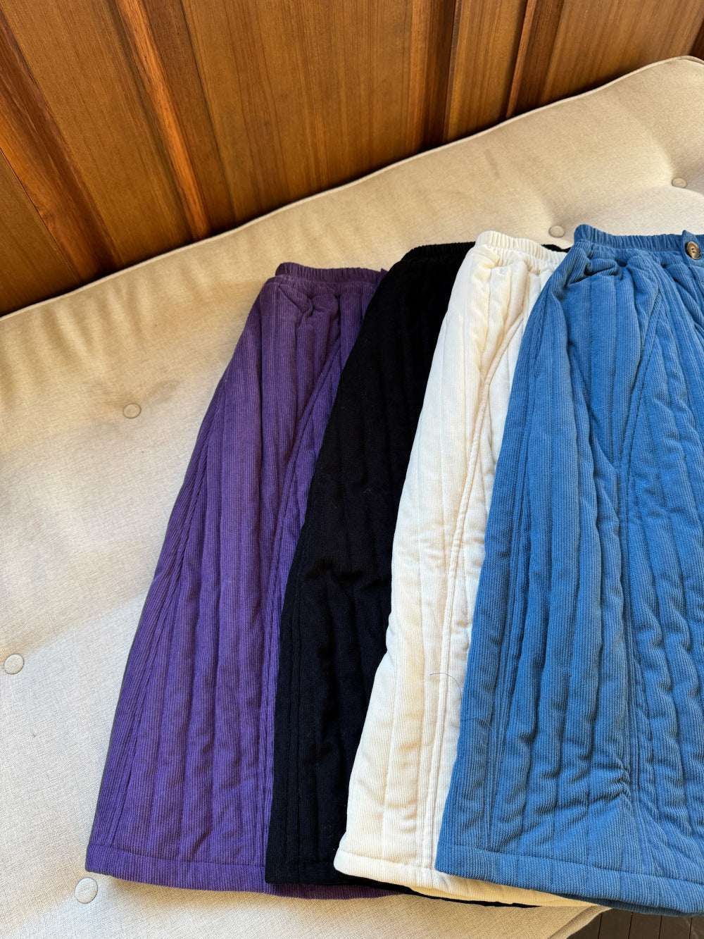 キルティングスカート キッズ 中綿 厚手 ロング丈 シンプル【mh0011687】