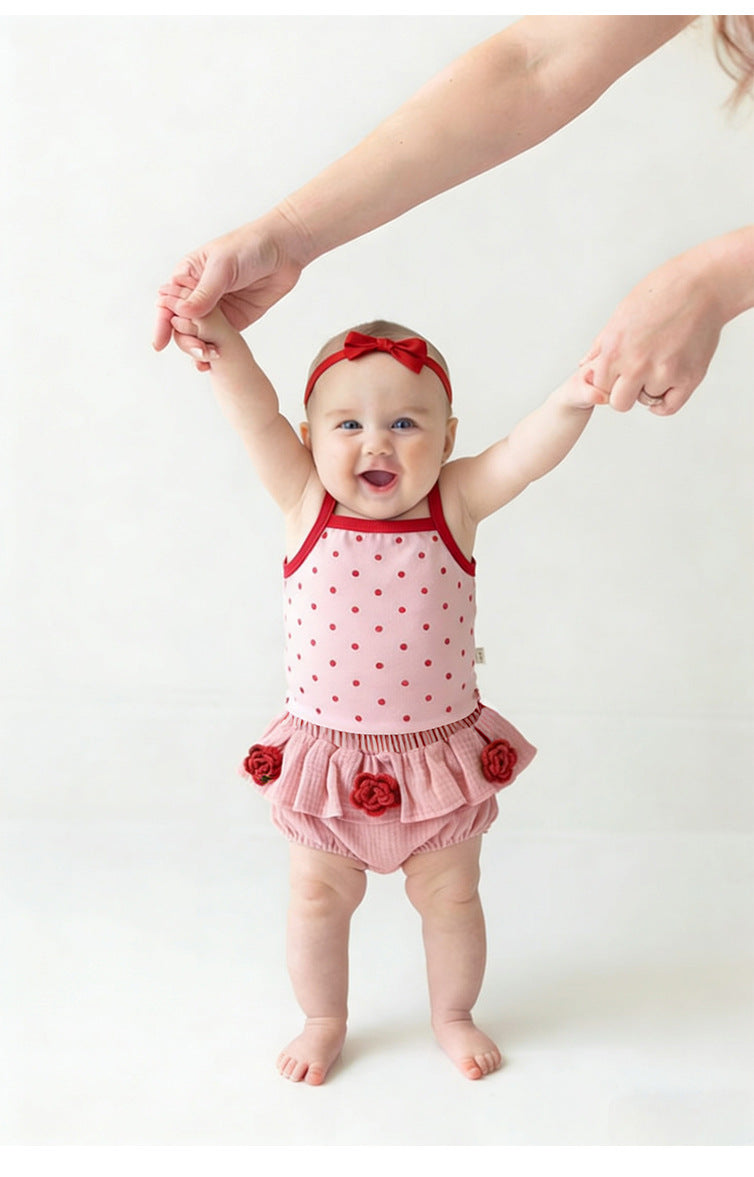 Polka Dot Cami Blooms Set ドット柄 キャミソール ブルマ セット【mh0013029】