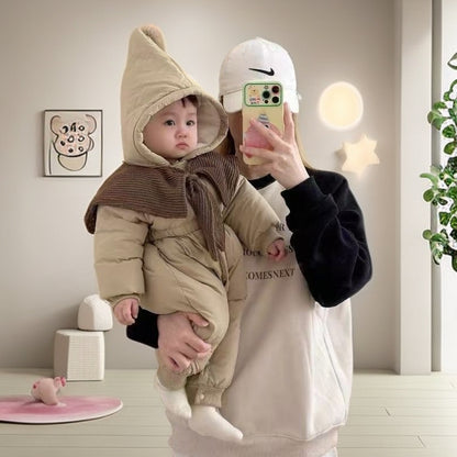 アウタージャンプスーツ 中綿 厚手 フード付 ボア カバーオール【mh0011692】