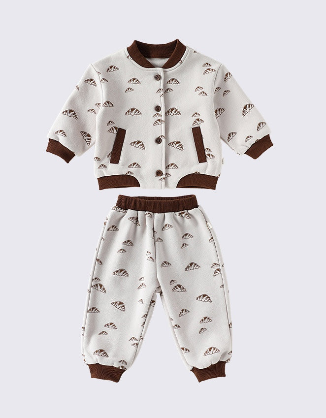 ジャケット/パンツ 厚手裏起毛 ジャージ パンブレッドプリント【mh0011717】