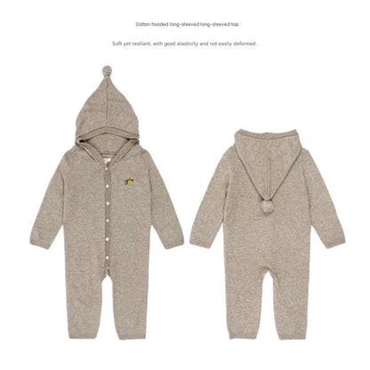 ニットロンパース 厚手 フード付 カジュアル カバーオール【mh0011712】