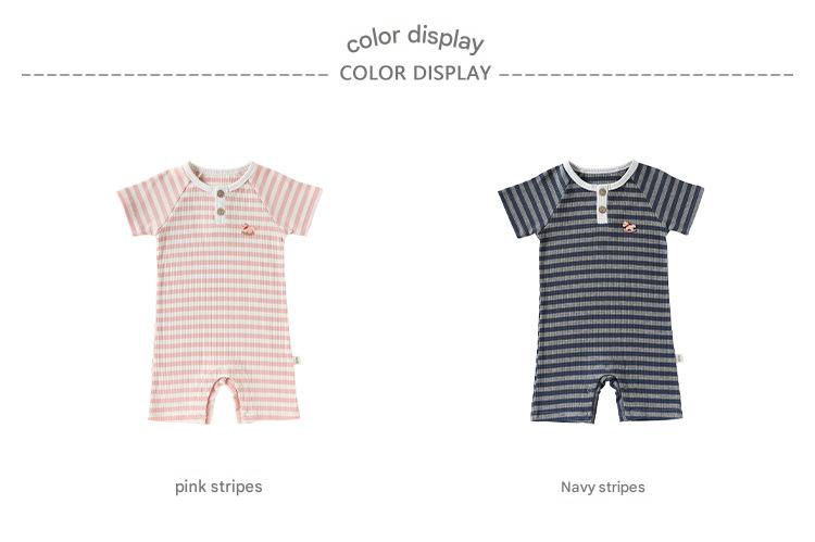 Stripe Short Sleeve Romper ボーダー 半袖ロンパース【mh0013032】