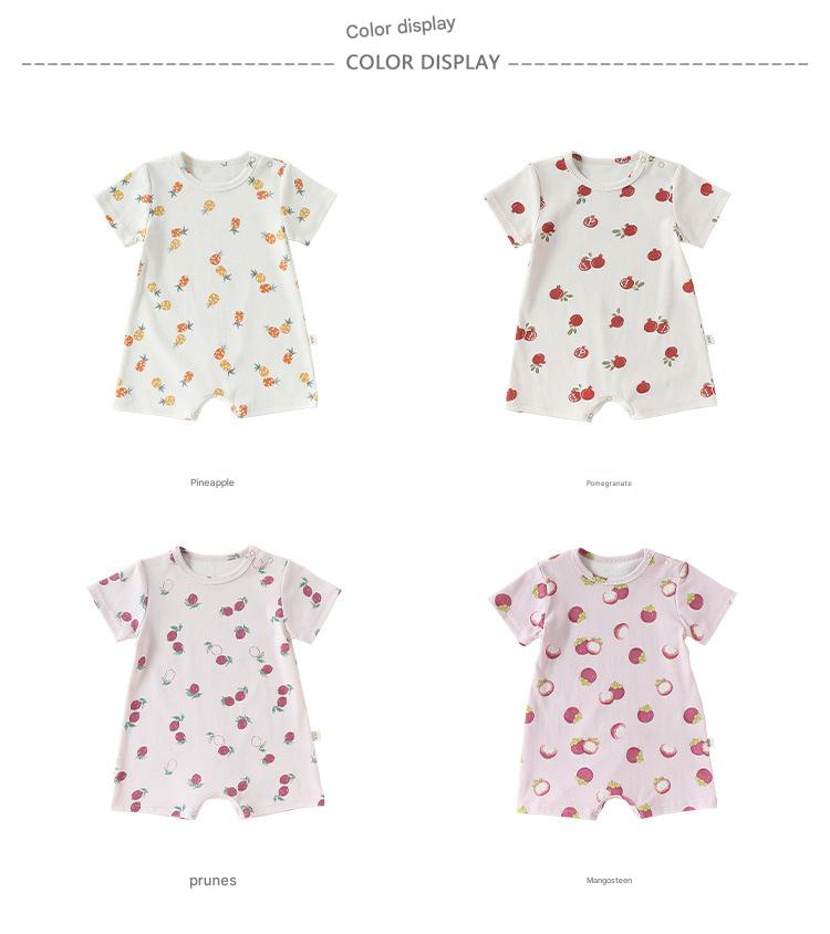 Fruit Pattern Cotton Romper フルーツ 半袖ロンパース【mh0013044】