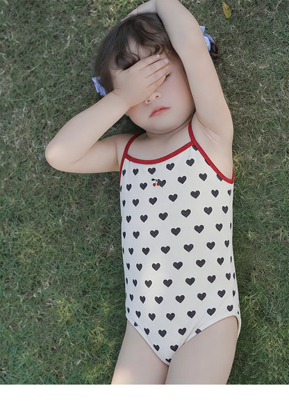 UPF50 Plus Heart Piping One-piece ハート パイピング 水着【mh0012604】