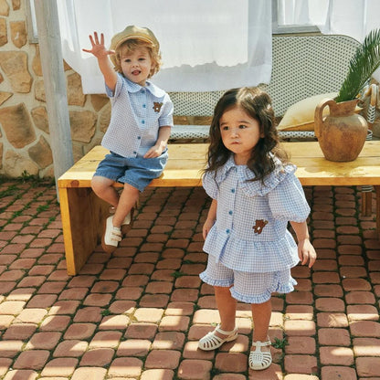 Gingham Plaid Short Sleeve Shirt