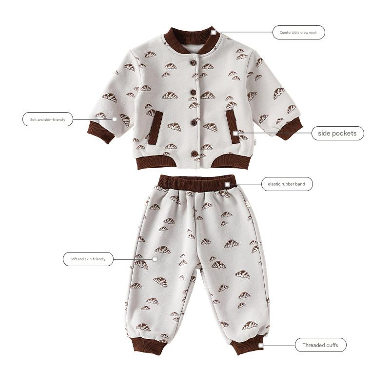 ジャケット/パンツ 厚手裏起毛 ジャージ パンブレッドプリント【mh0011717】