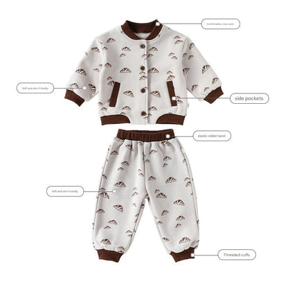 ジャケット/パンツ 厚手裏起毛 ジャージ パンブレッドプリント【mh0011717】