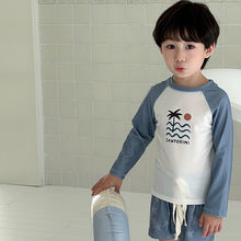 Boys' Swimsuit: Printed Long Sleeve Top + Shorts Swimwear [mh0010220]