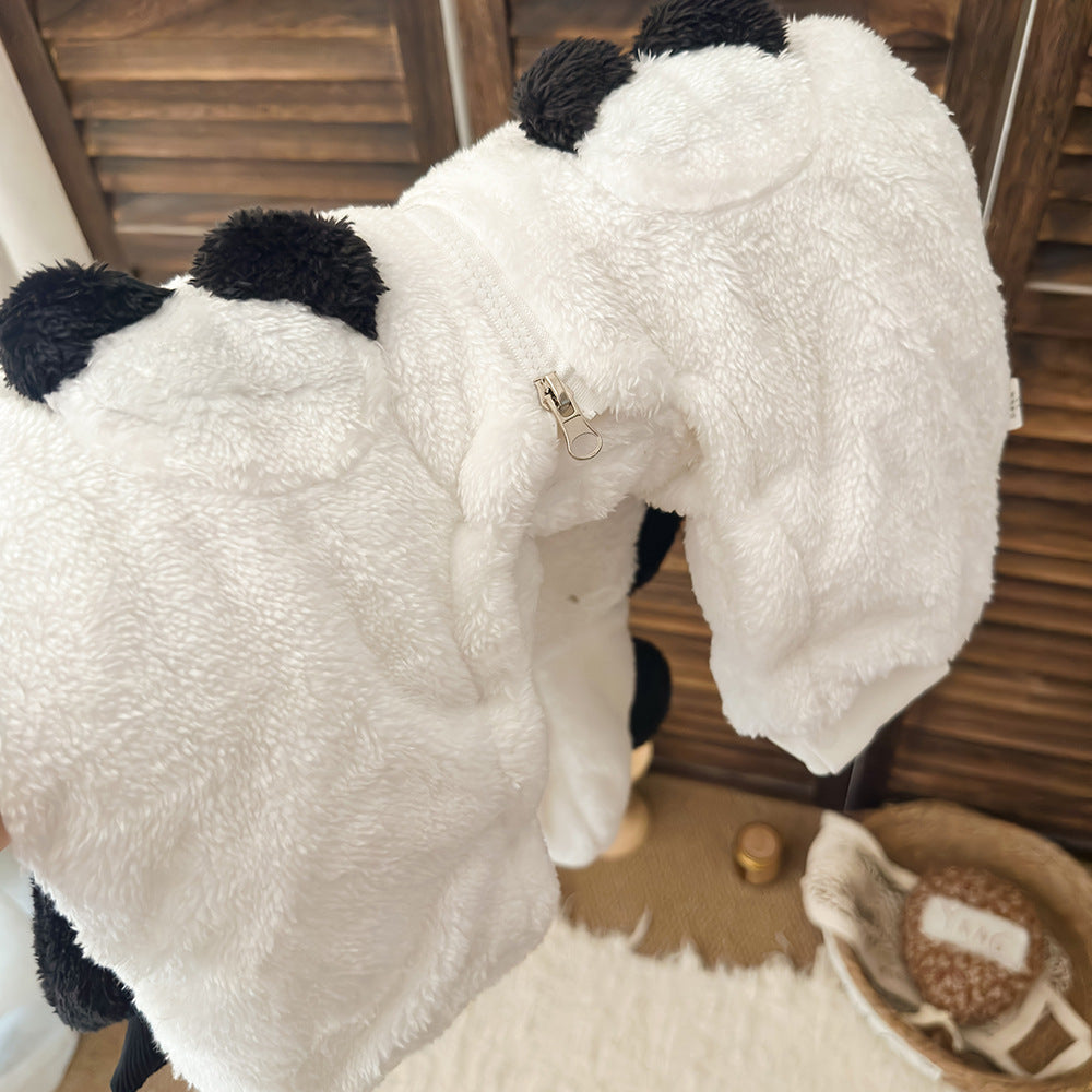 アウタージャンプスーツ パンダコスチューム ボア 中綿 厚手 フード付【mh0011693】