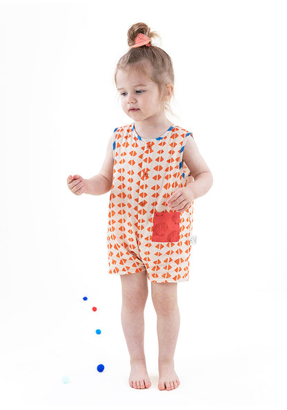 Pure Cotton Gauze Jumpsuit ストライプ ノースリーブロンパース【mh0013215】