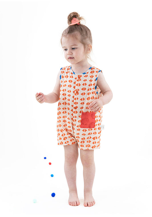 Pure Cotton Gauze Jumpsuit Striped Sleeveless Romper [mh0013215]