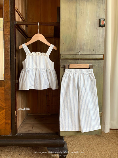 Striped Cami Wide Pants Set ストライプ キャミ ワイドパンツ セット【mh0012529】