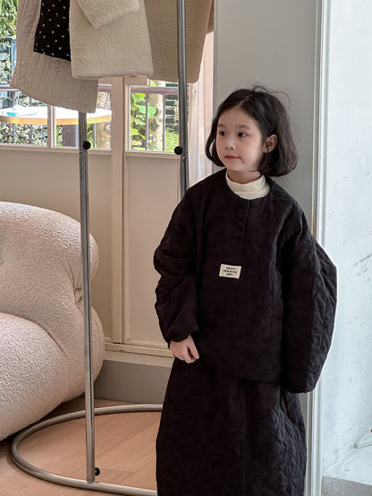 キルティングジャケット スカート セットアップ ノーカラー【mh0011654】