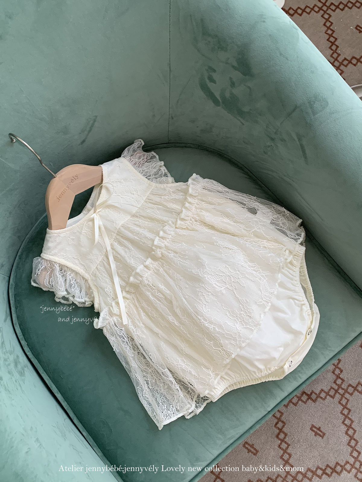 Lace Sleeveless Romper Dress レース 袖フリル ロンパース ドレス【mh0012539】