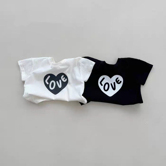 Love Heart Graphic Tee ハートプリント半袖Tシャツ【mh0012934】