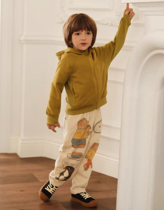 フーディ ジップアップ くすみカラー キッズ トップス【mh0011571】