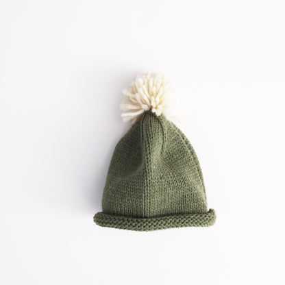 キッズ帽子 ニットキャップ ぽんぽん付き ロールブリム【mh0011781】