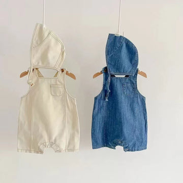 Cotton Denim Overalls Set ノースリーブロンパース【mh0012903】