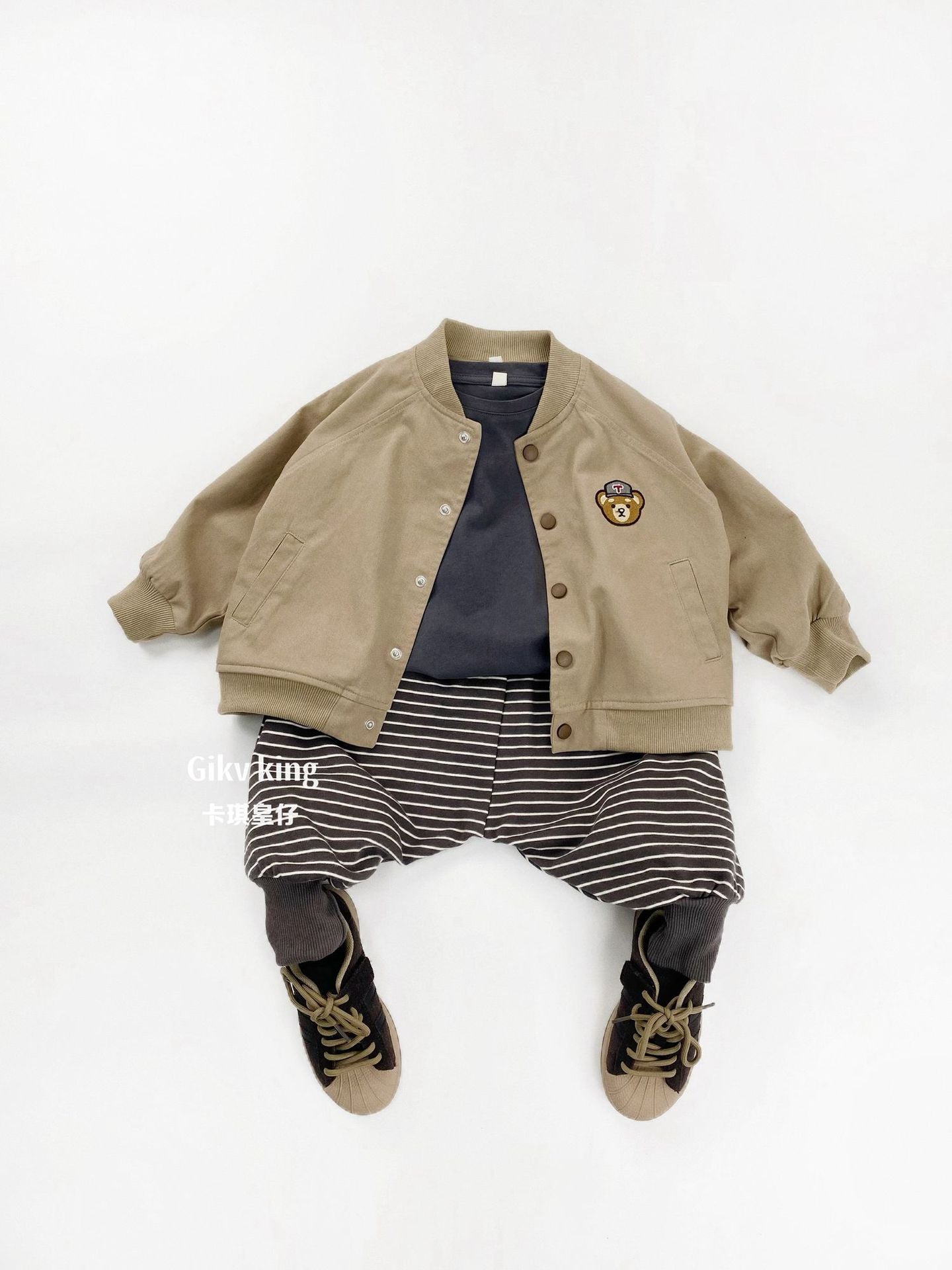 Horizontal Striped Cotton Jogger Pants 【mh0012577】