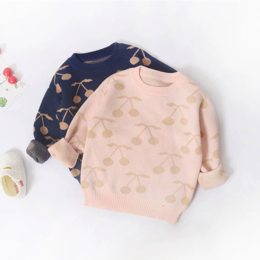 Kids' Knit Cherry Sweater Top [mh0000994]