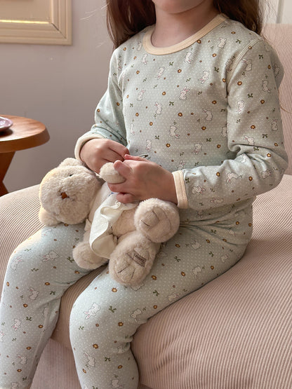 Long Sleeve Printed Pajama Set 長袖 プリント パジャマ セット【mh0012244】