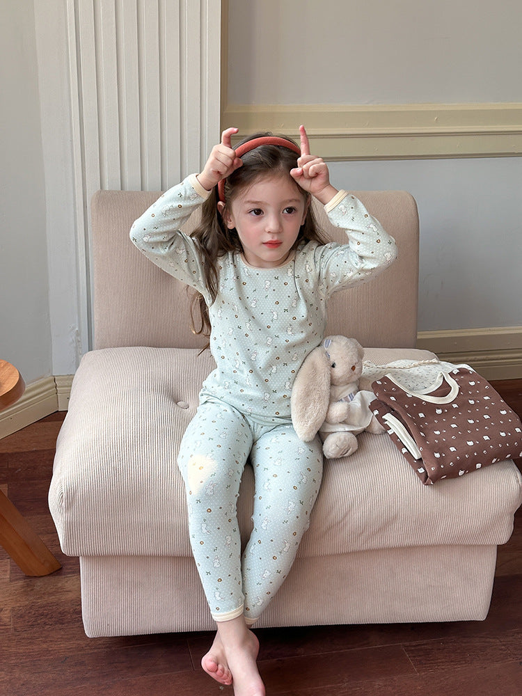 Long Sleeve Printed Pajama Set 長袖 プリント パジャマ セット【mh0012244】