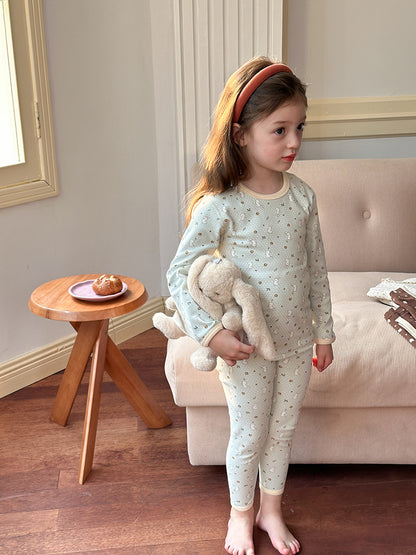 Long Sleeve Printed Pajama Set 長袖 プリント パジャマ セット【mh0012244】