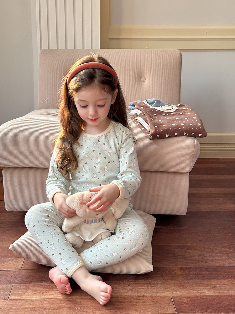 Long Sleeve Printed Pajama Set 長袖 プリント パジャマ セット【mh0012244】