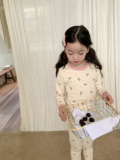 Long Sleeve Printed Pajamas 長袖 プリント パジャマ セット【mh0012243】