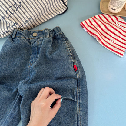 Pantalones vaqueros holgados de pierna cónica para niños【mh0014537】