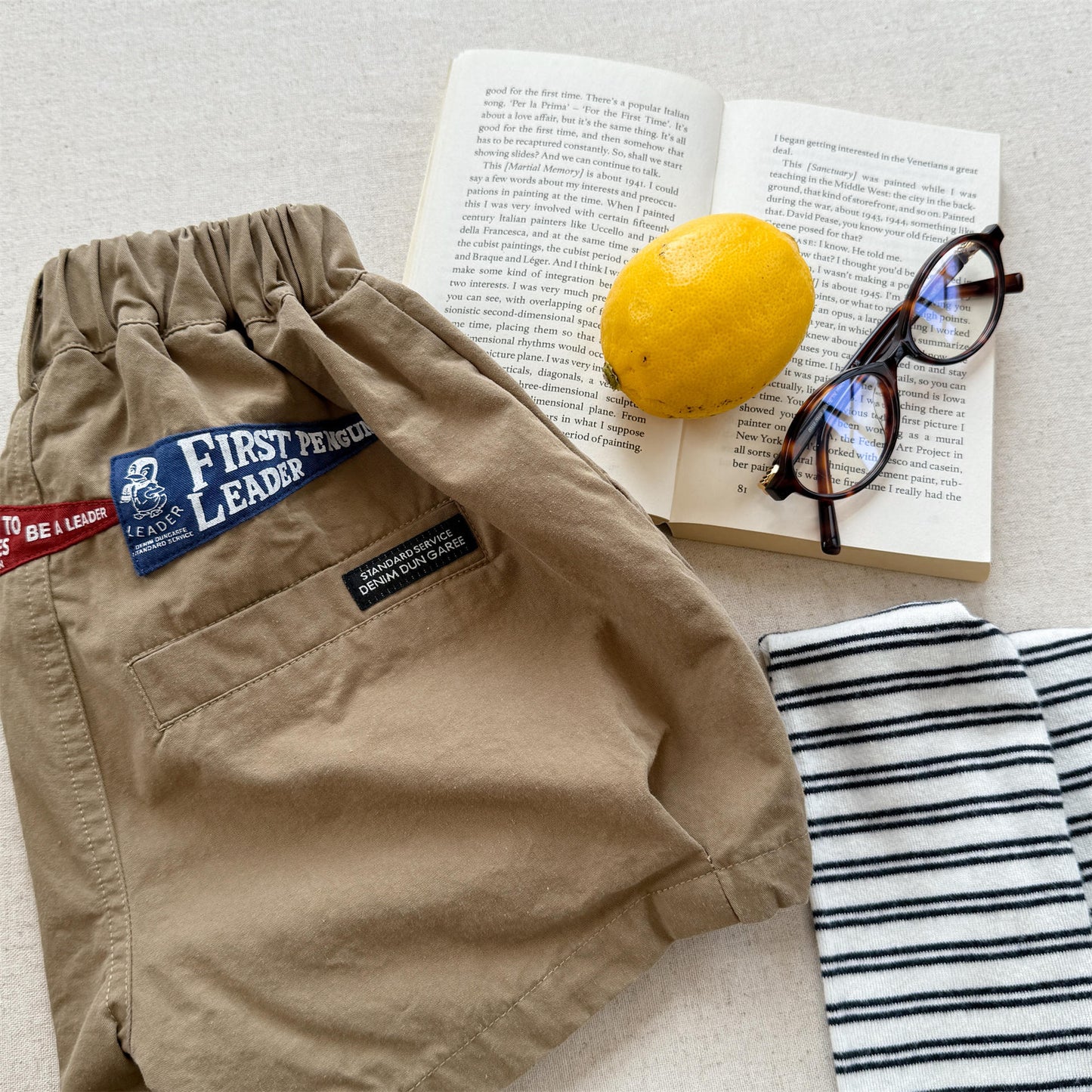 Pennant Patch Graphic Cotton Shorts ワッペン ショートパンツ【mh0012650】