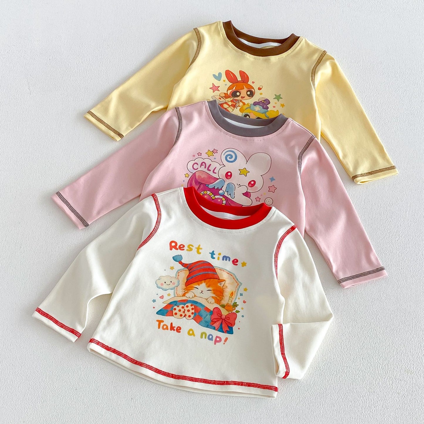キッズ キャラクター プリント 長袖Tシャツ ワークパンツ【mh0014033】