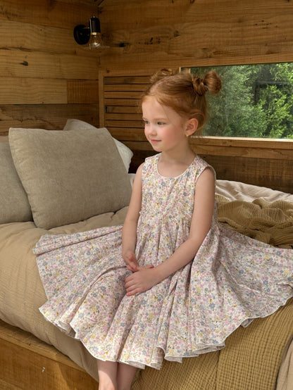 Vintage Floral Sleeveless Dress フローラル ノースリーブワンピース【mh0013241】
