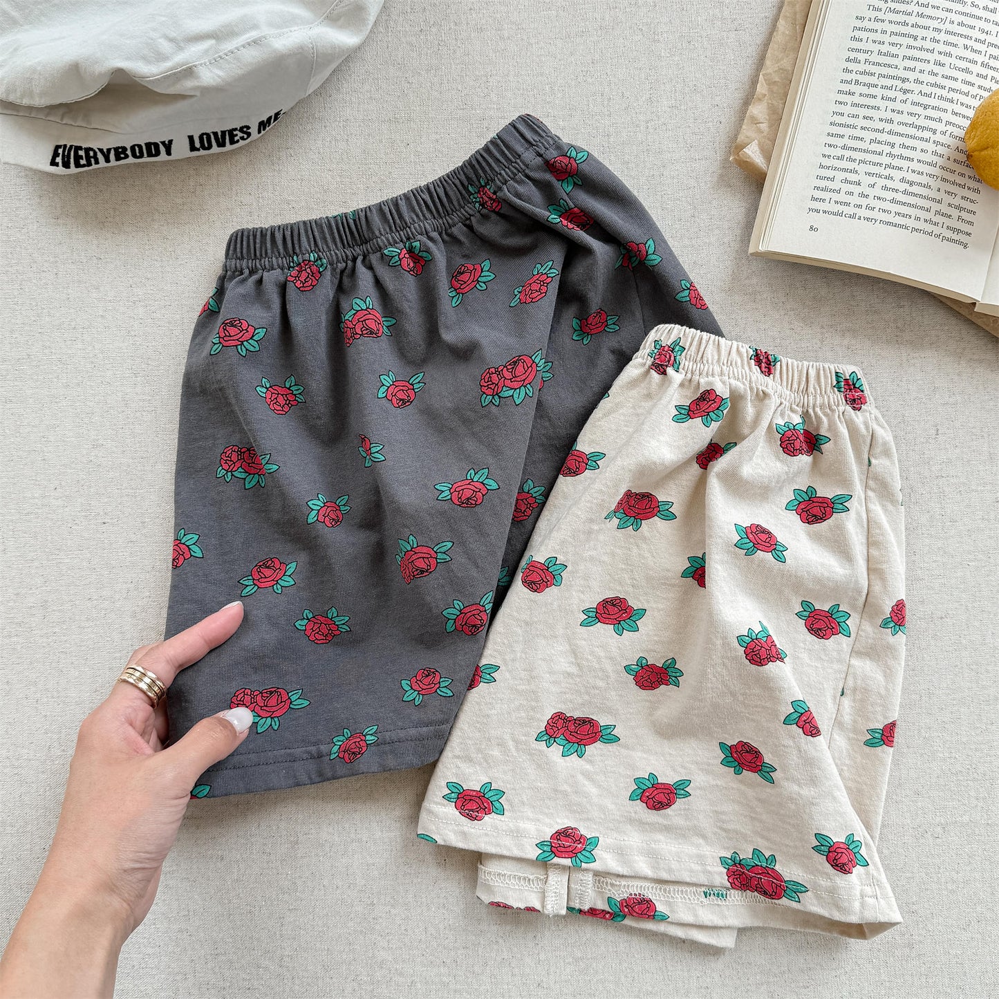 Rose Flower Graphic Cotton Skirt ローズ プリント コットン スカート【mh0012653】