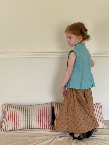 Textured Cotton Linen Culottes ドット シンプル ロングガウチョパンツ【mh0012822】
