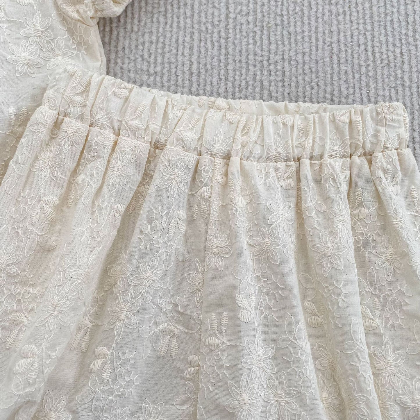 Embroidered Ruffle Romper And Blouse Shorts フリル ロンパース ブラウス ショートパンツ【mh0013163】