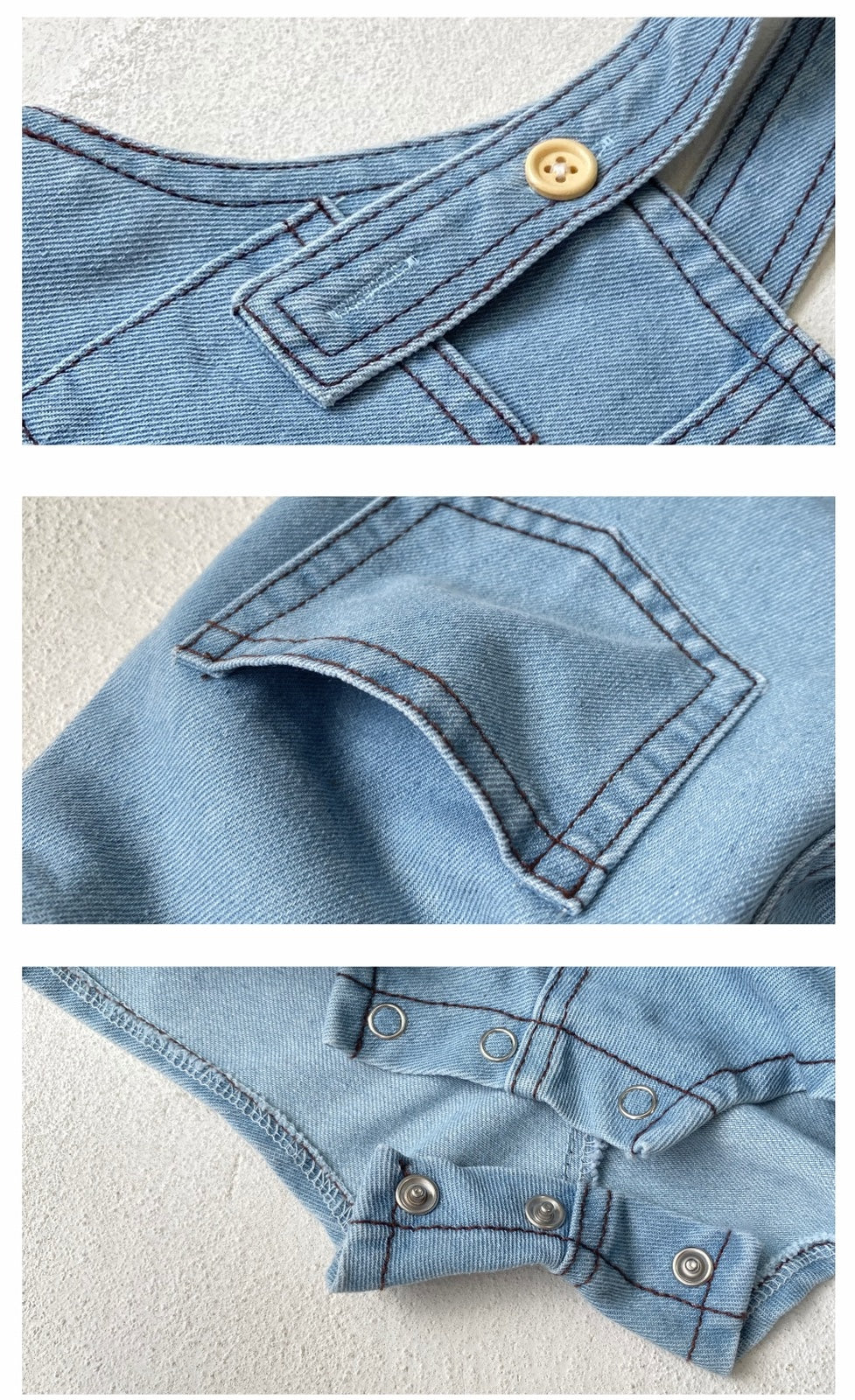 Denim Strap Baby Jumpsuit デニム サロペット ロンパース【mh0012503】