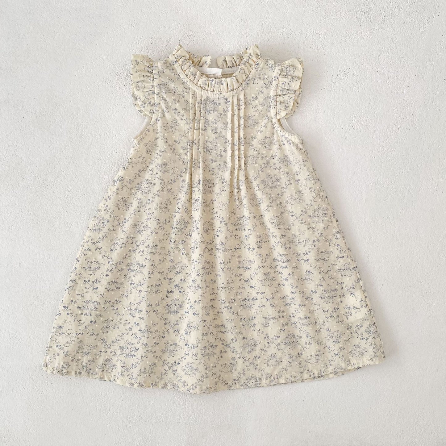 Floral Ruffle Sleeveless Romper Dress フリル ノースリーブロンパース ミモレ丈ワンピース【mh0013157】