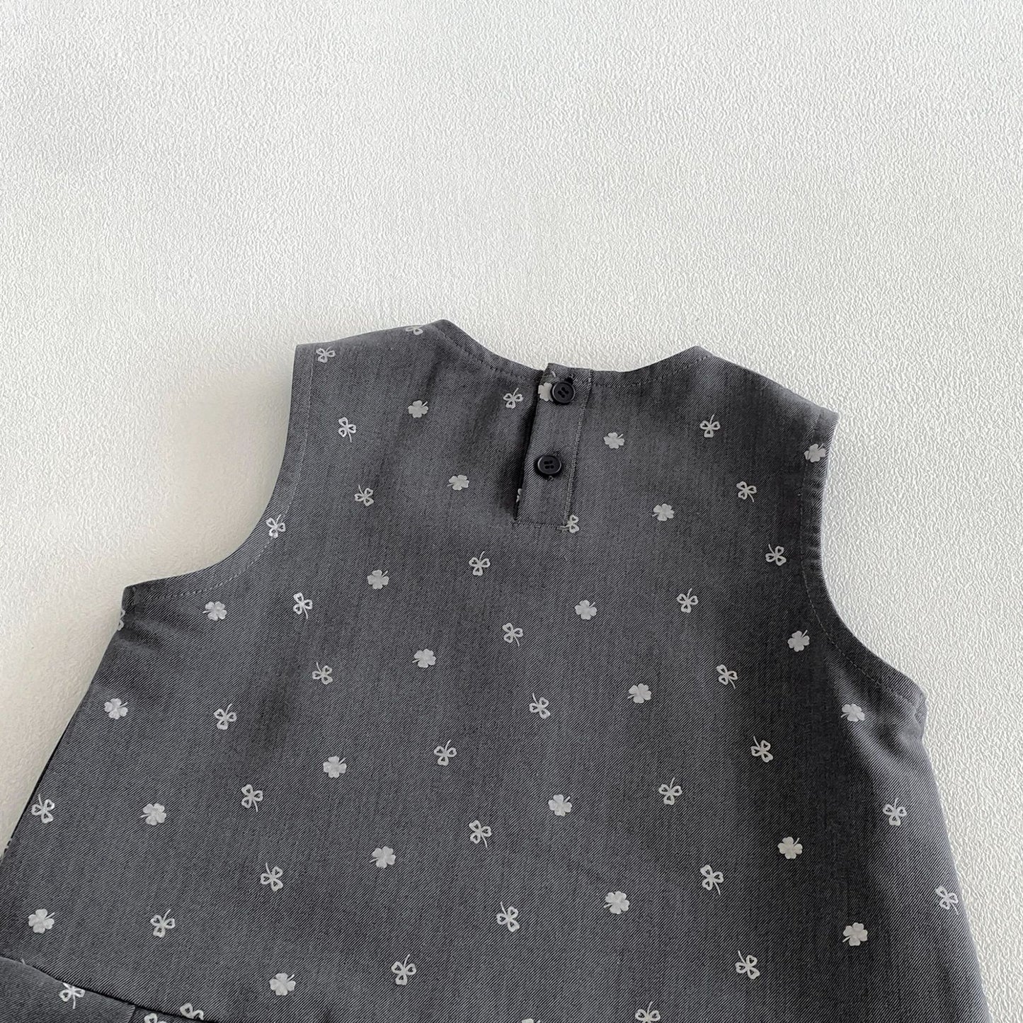 Camisa de manga larga con cuello grande y lazo, y pichi para niños [mh0014034]