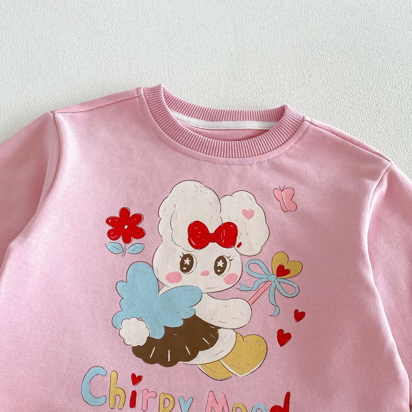 キッズ キャラクター プリント フリル 長袖スウェット ロングパンツ セット【mh0014037】