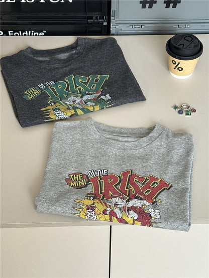 Cartoon Graphic T-Shirt キャラクター プリント 半袖Tシャツ【mh0012945】