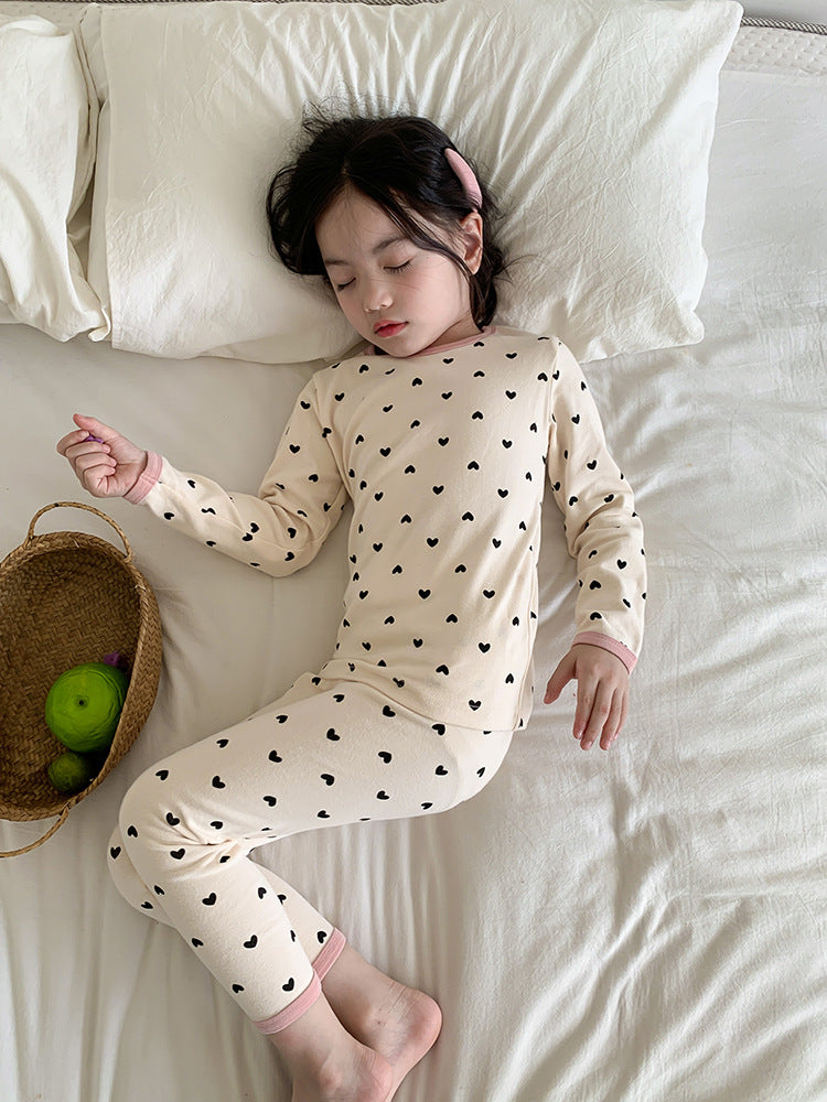 Long Sleeve Printed Pajamas 長袖 プリント パジャマ セット【mh0012243】