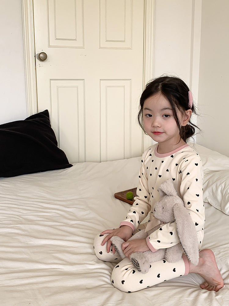 Long Sleeve Printed Pajamas 長袖 プリント パジャマ セット【mh0012243】