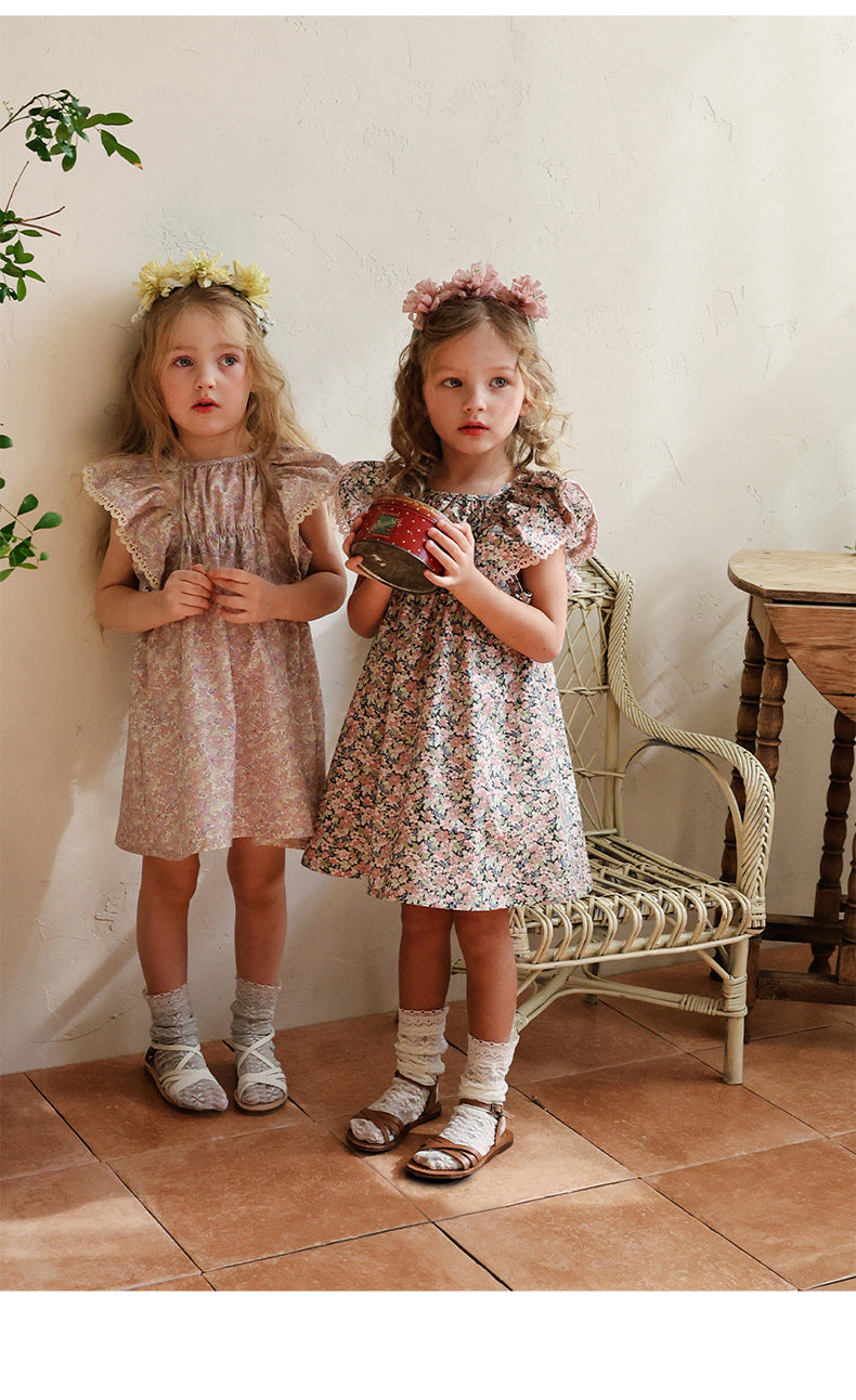 Floral Butterfly Dress 花柄 バタフライスリーブワンピース【mh0012983】